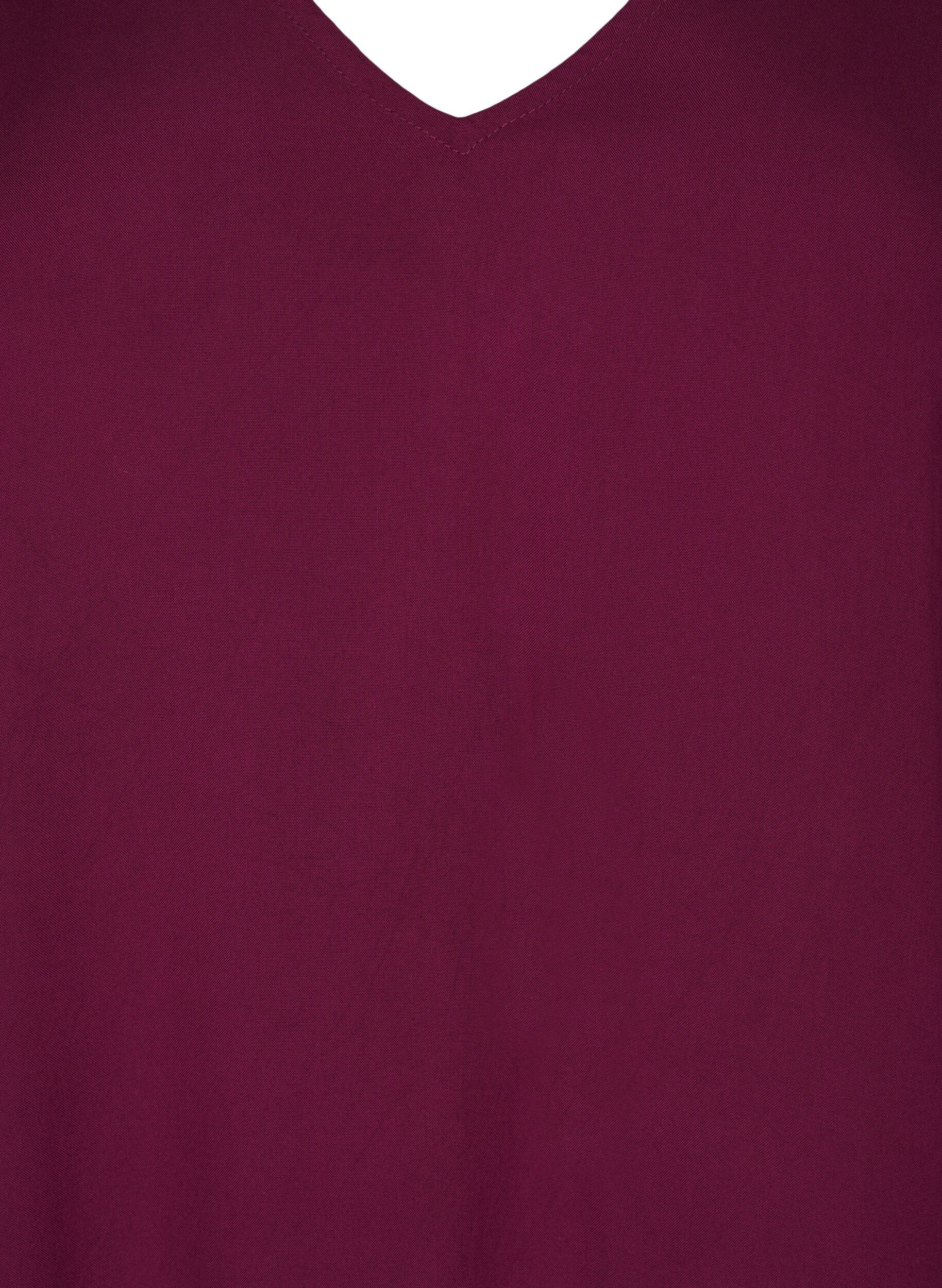 Zizzi Robe de plage en viscose avec d&eacute;tails sur les &eacute;paules, Bordeaux, Packshot image number 2