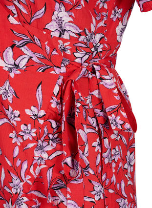 FLASH - Robe portefeuille à manches courtes, Poinsettia Flower, Packshot image number 3