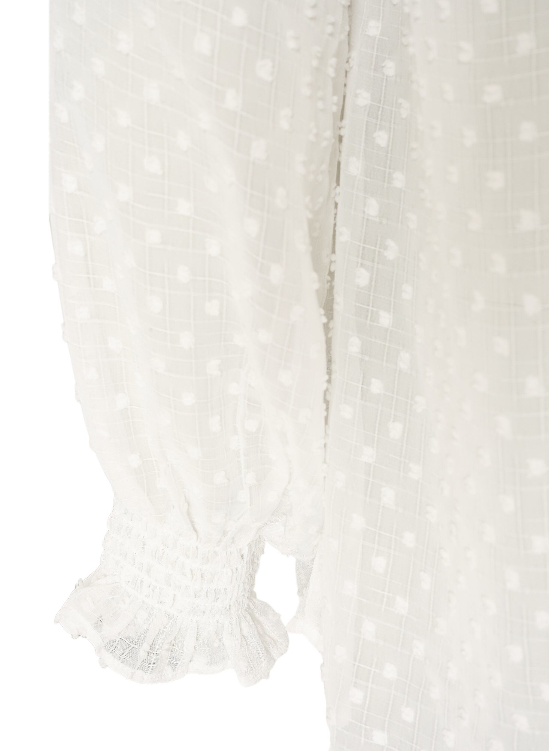 ZizziChemisier avec empi&egrave;cement en dentelle et motif &agrave; pois, Vanille, Packshot image number 3