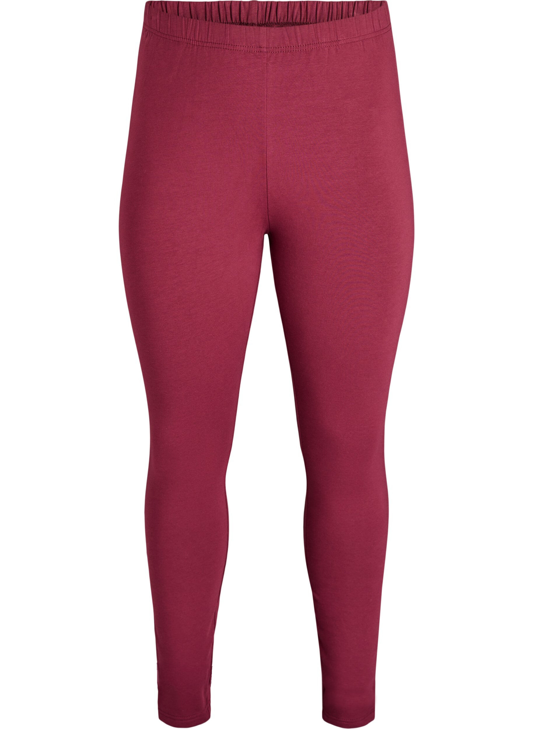 Zizzi Leggings en coton avec doublure, Bordeaux fonc&eacute;, Packshot image number 0
