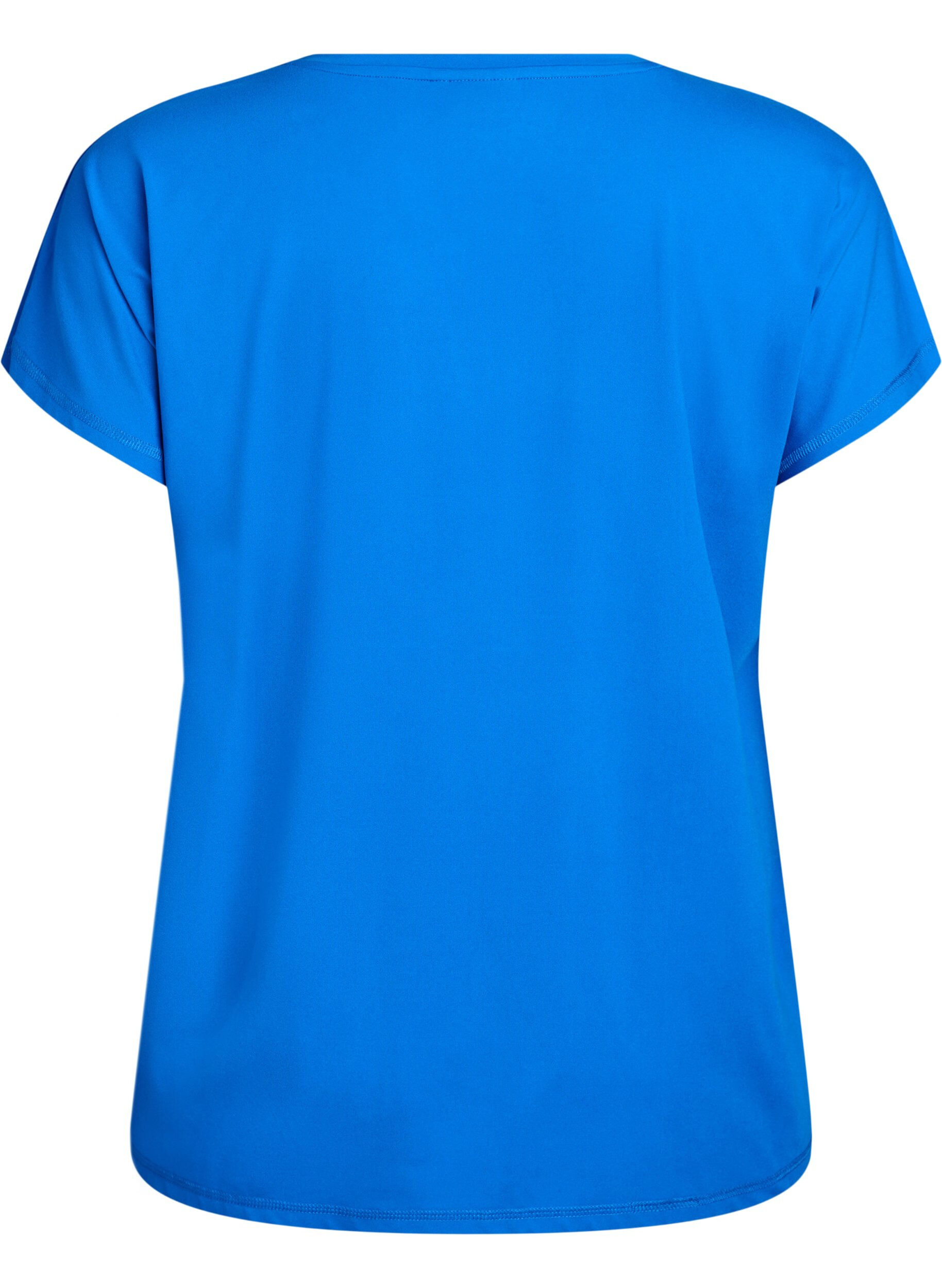 Zizzi T-shirt de sport couleur unie, Bleu intense, Packshot image number 1