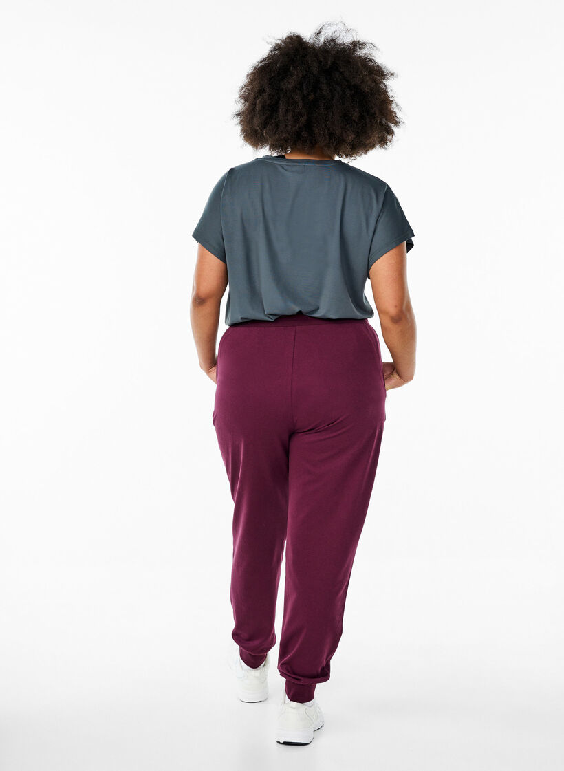 Pantalon de sport ample avec des poches, Bordeaux, Model image number 2