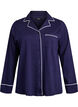 Chemise de pyjama en coton avec poche poitrine, Bleu, Packshot image number 0