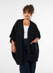 Cardigan ouvert sur le devant &agrave; manches larges, Noir, Model image number 0