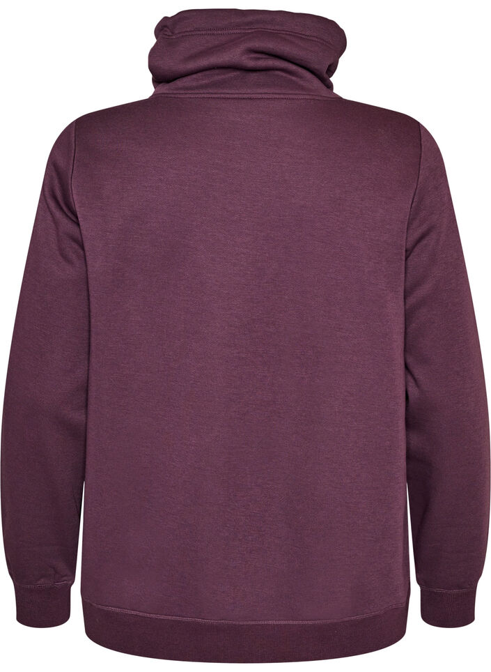 Sweat &agrave; col montant et poches, Violet, Packshot image number 1