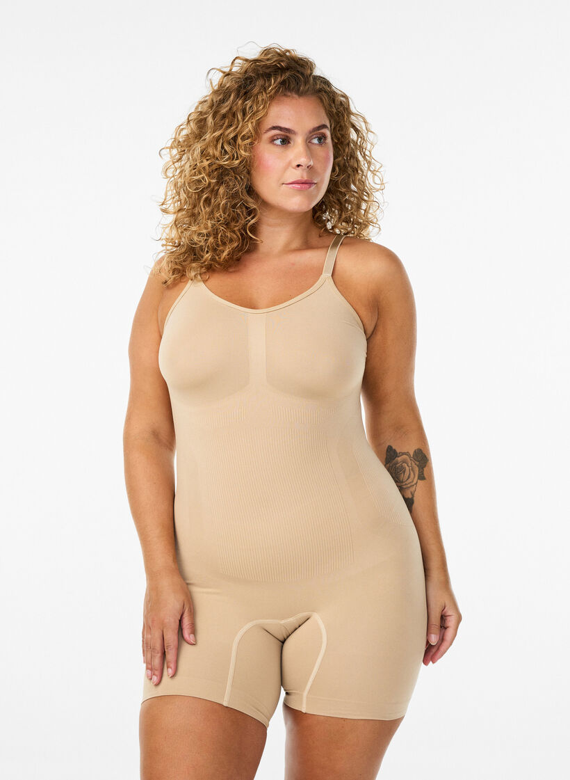 Body sculptant avec ouverture &agrave; l'entrejambe, Beige, Model image number 0