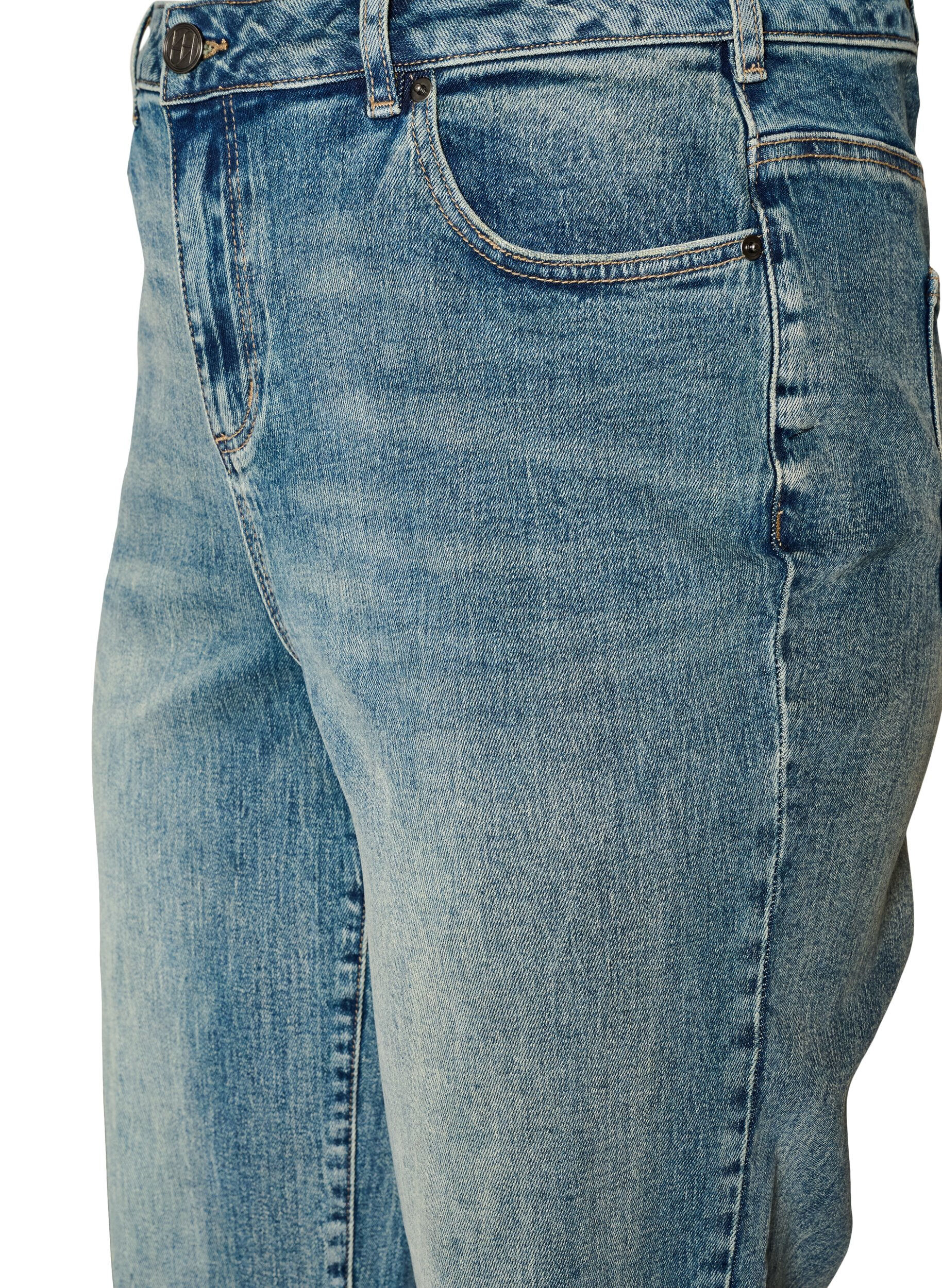 ZizziJean Kiana coupe droite &agrave; l'effet l&eacute;g&egrave;rement us&eacute;, Bleu, Packshot image number 2