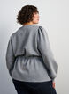 Blouse avec lien &agrave; nouer et manches bouffantes, Gris, Model image number 2