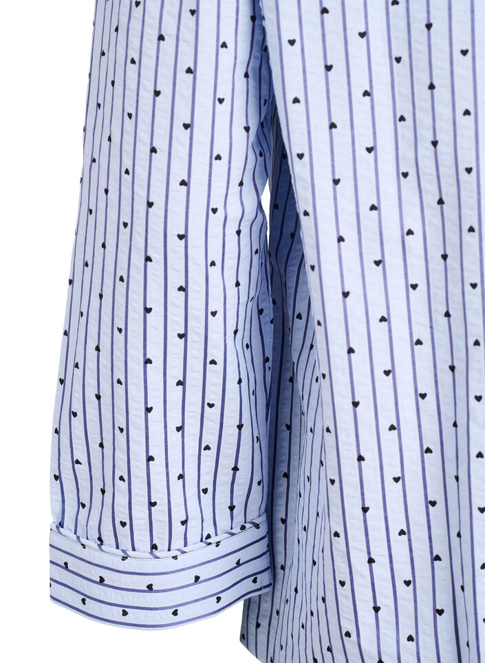 Chemise de pyjama en seersucker &agrave; manches longues, Bleu Clair, Packshot image number 3