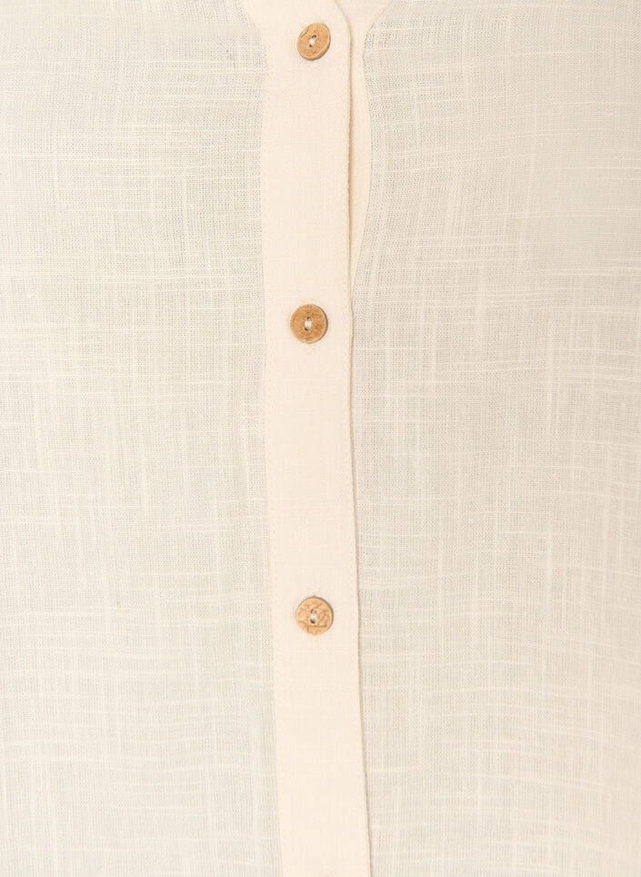 Chemisier en coton avec un col en V, Vanille, Packshot image number 2
