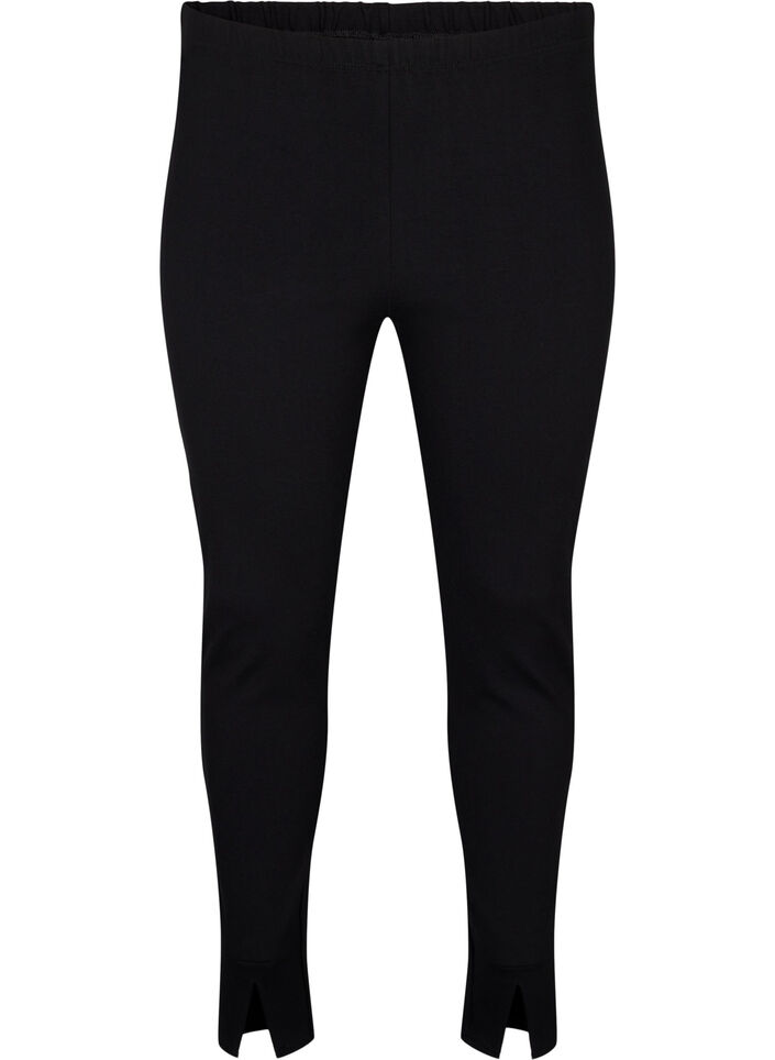 Leggings en viscose avec fentes sur le devant, Black, Packshot image number 0