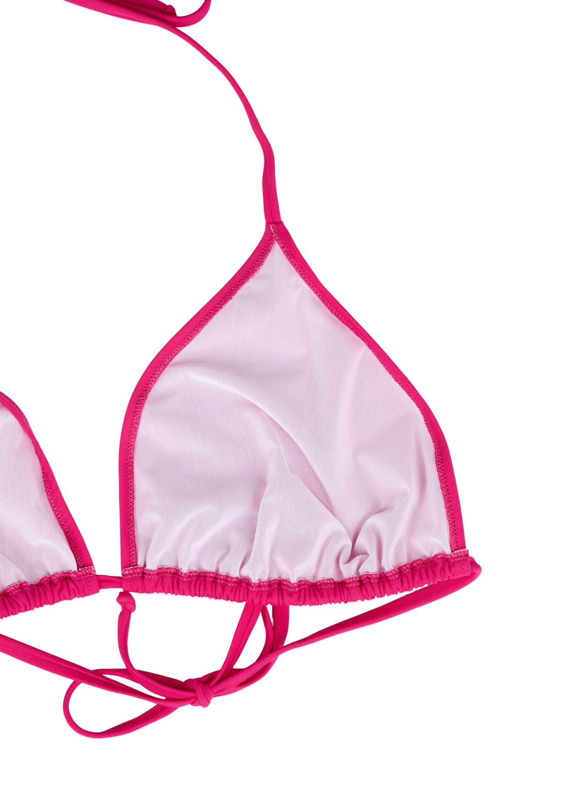 Zizzi Haut de bikini forme triangle de couleur unie, Rose, Packshot image number 3