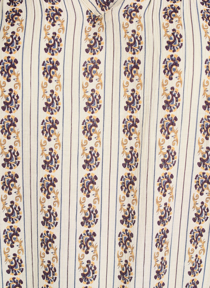 Blouse imprimée avec ourlet smocké, Egret AOP, Packshot image number 2