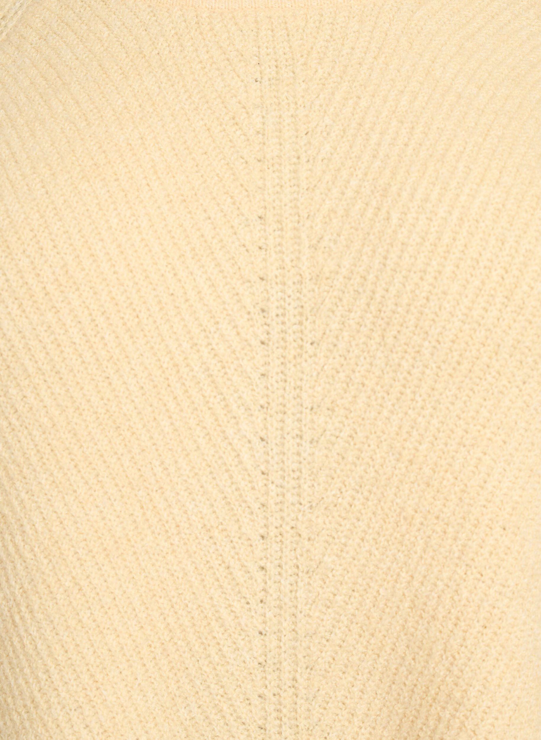 Zizzi Pull en maille &agrave; motif diagonal et manches raglan, Jaune clair, Packshot image number 2