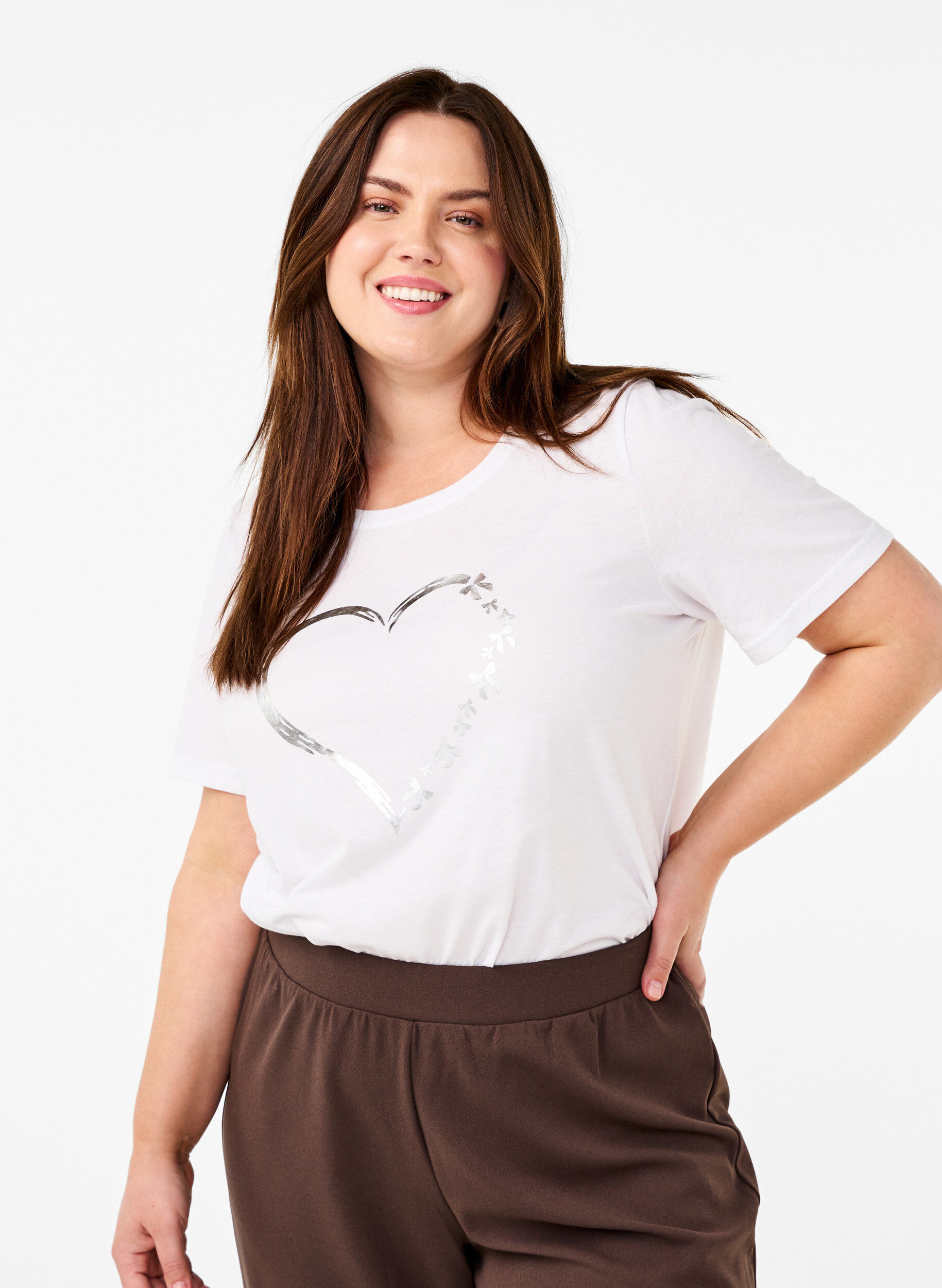 Zizzi FLASH &ndash; T-shirt avec motif, Blanc, Model image number 0