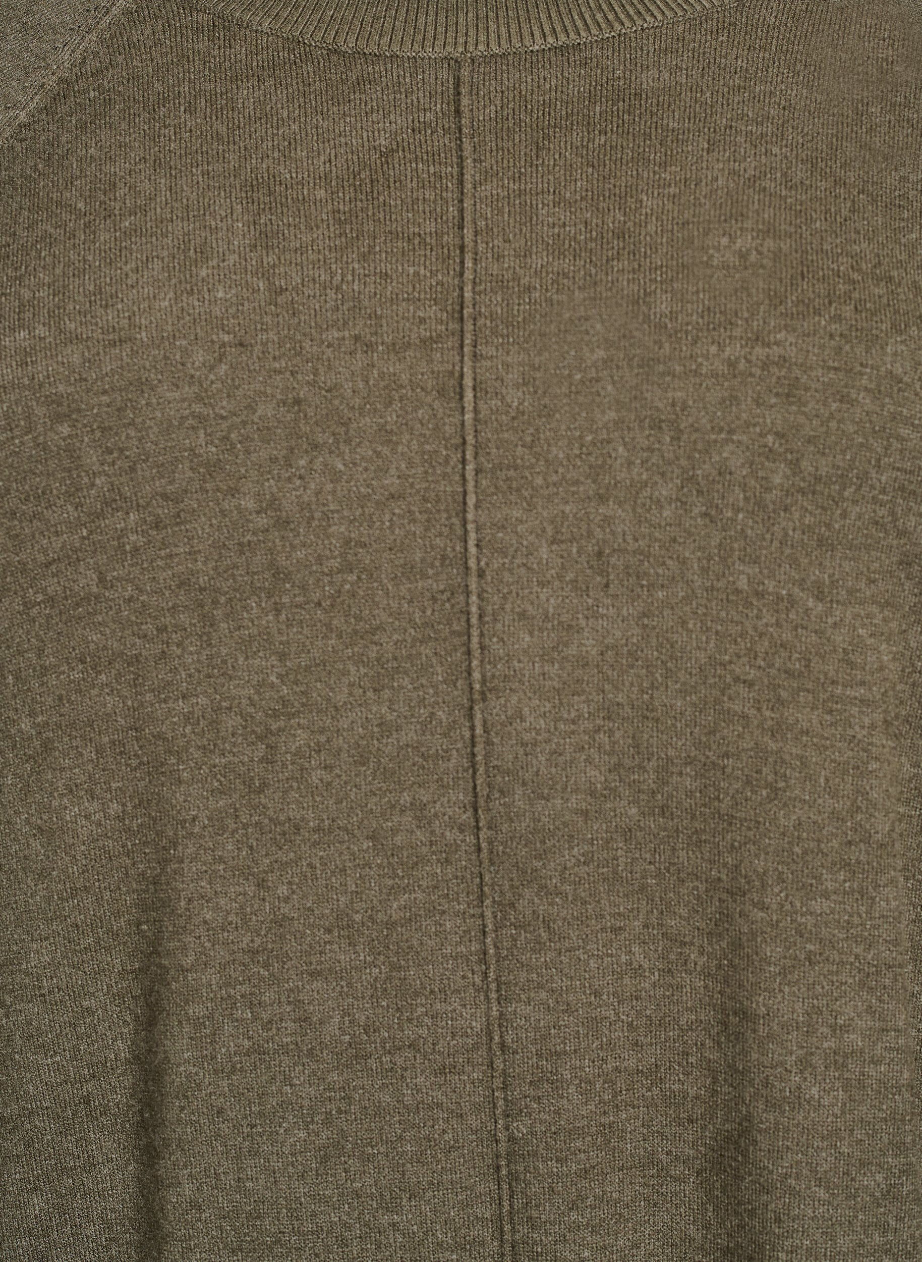 Zizzi Robe courte en maille &agrave; manches raglan et couture centrale, Vert Kaki, Packshot image number 2