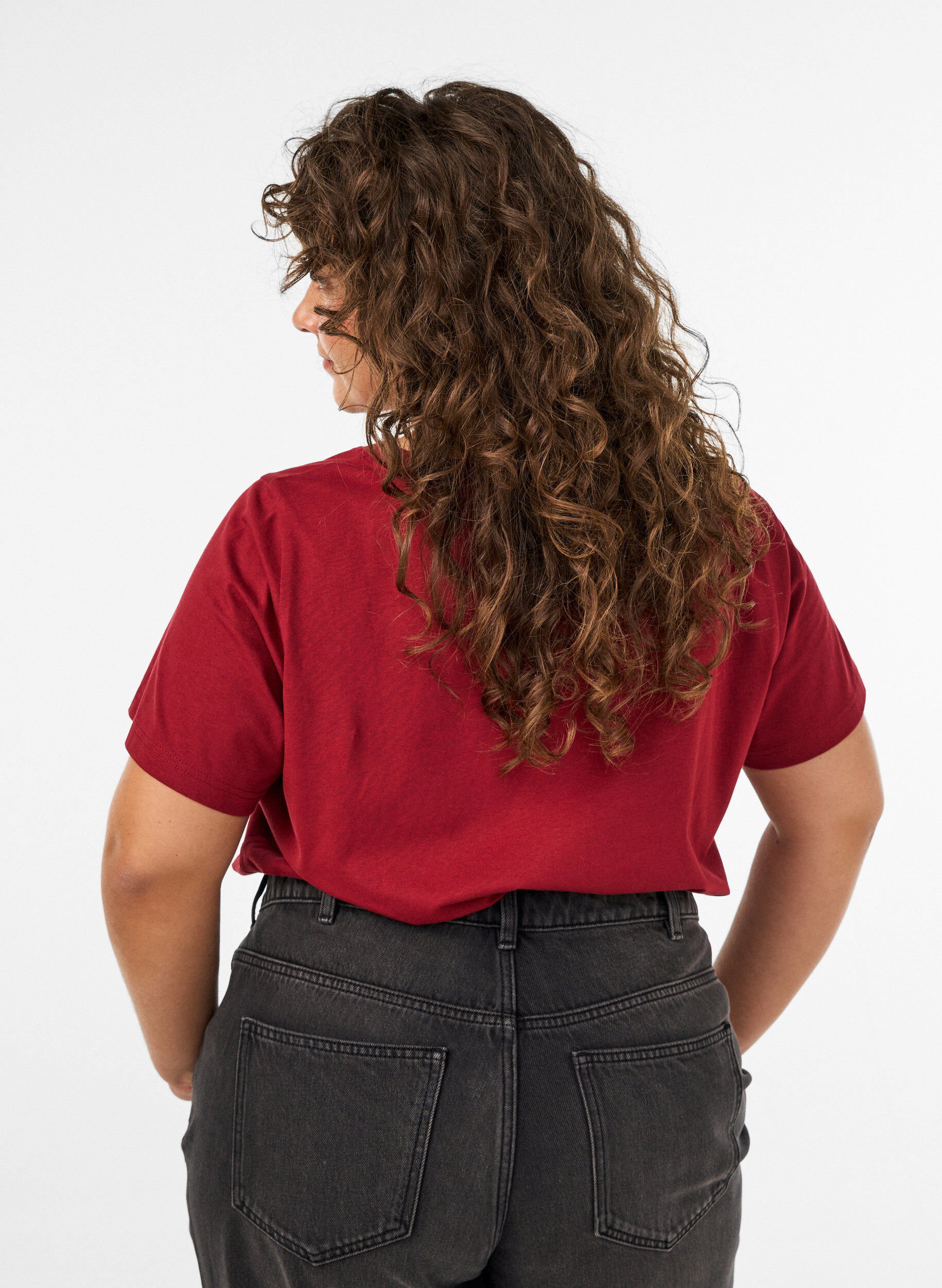 ZizziT-shirt de No&euml;l en coton bio, Rouge, Model image number 2