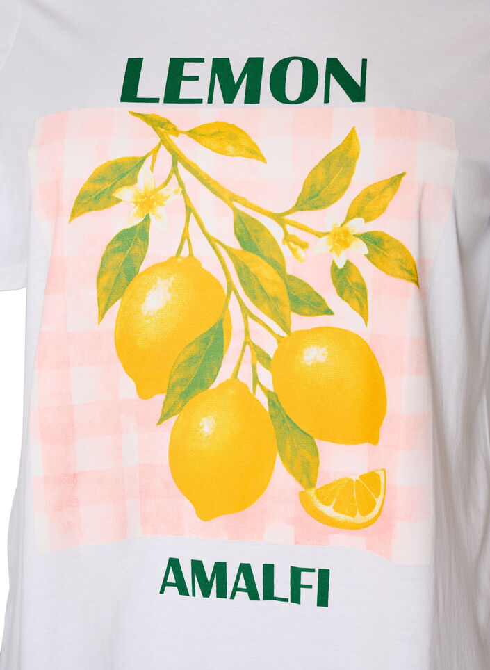 T-shirt en coton avec imprim&eacute;, Blanc, Packshot