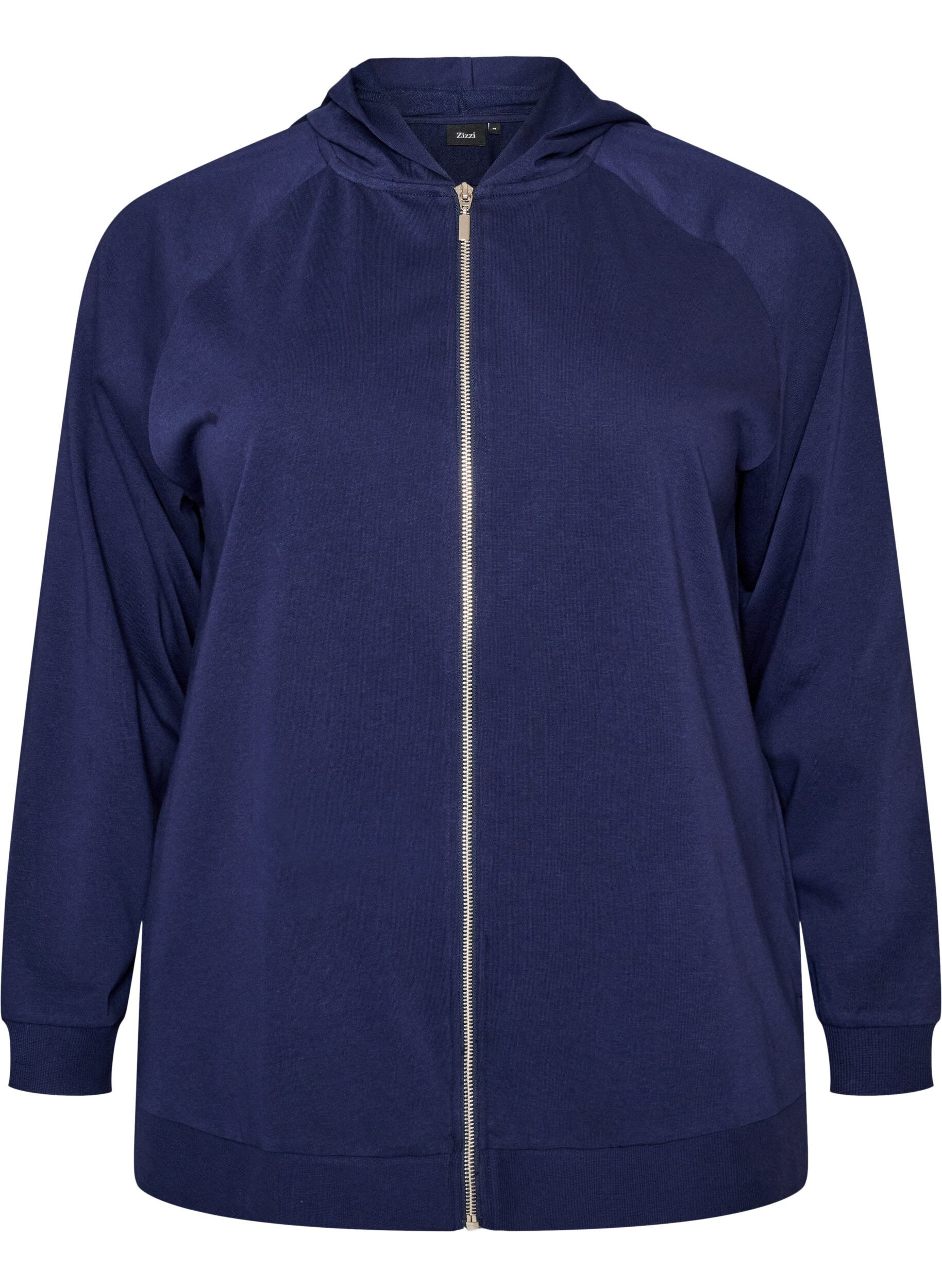 ZizziCardigan en sweat avec une capuche et des poches, Bleu, Packshot image number 0