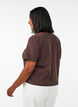 Blouse en coton textur&eacute; avec fermeture &agrave; boutons, Marron, Model image number 2