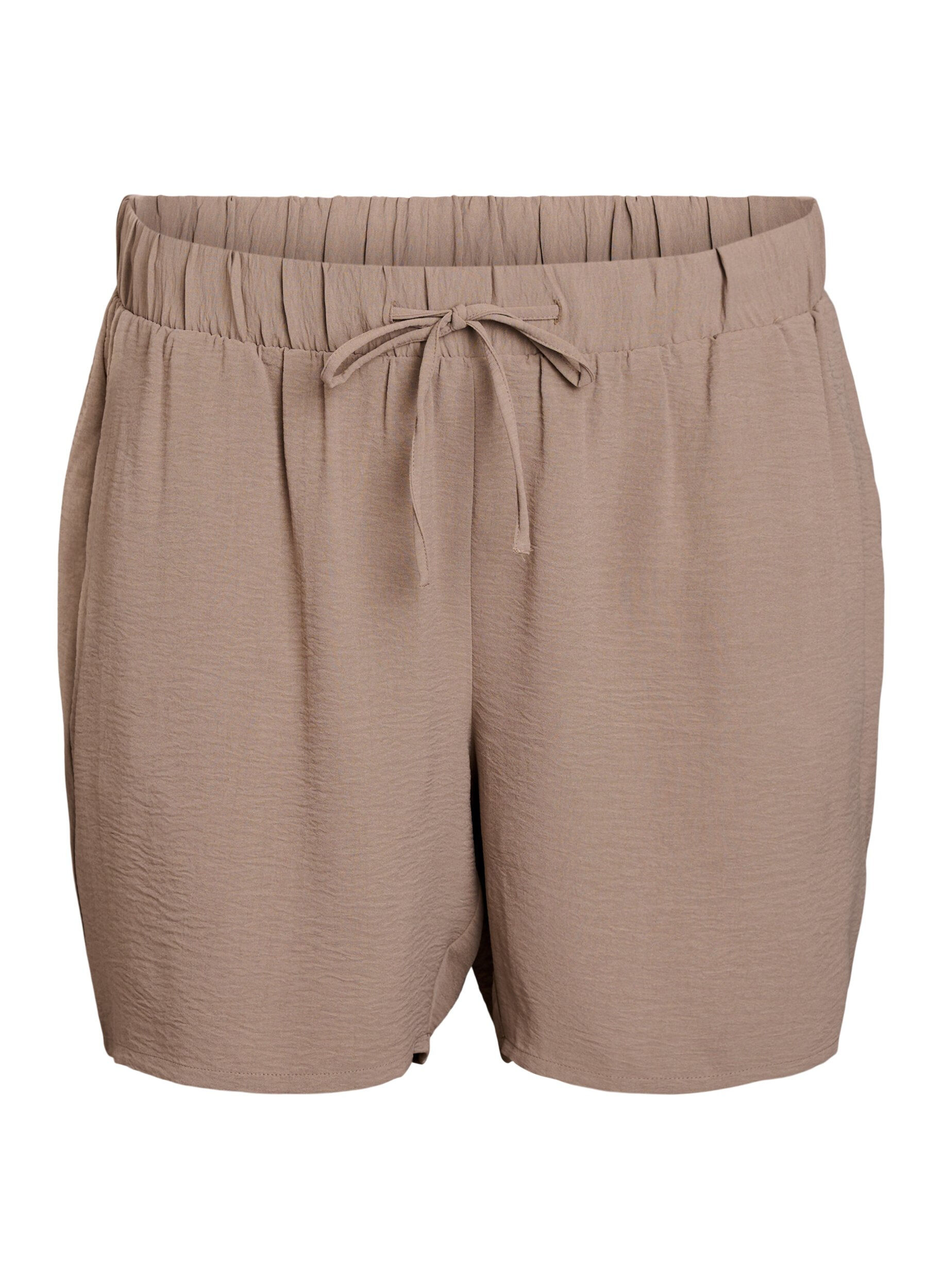 Zizzi Short avec poches et ceinture &eacute;lastique, Marron, Packshot image number 0