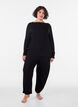Haut de pyjama en viscose &agrave; manches longues, Noir, Model image number 1