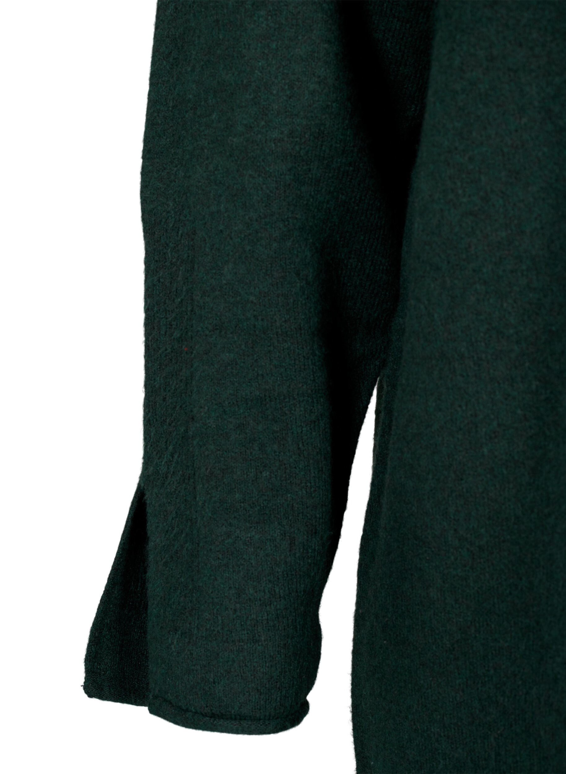 Zizzi Robe en maille &agrave; col rond et fendue, Scarab Mel., Packshot image number 3