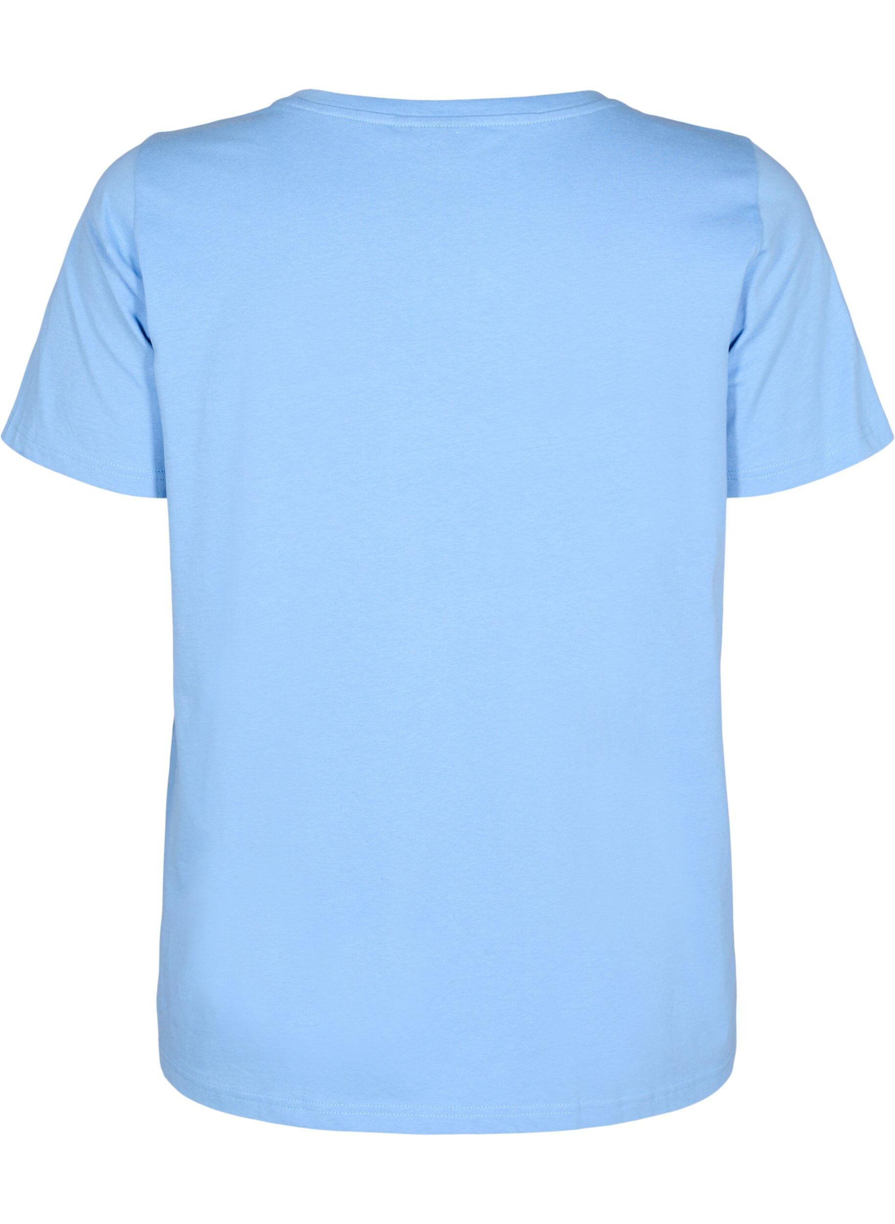 Zizzi T-shirt en coton avec motif, D.R.Blue w. Every, Packshot image number 1