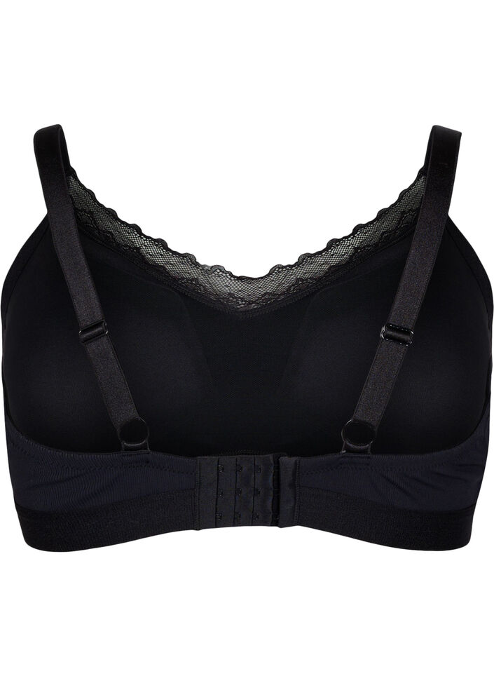 Soutien-gorge côtelé avec dentelle, Black, Packshot image number 1