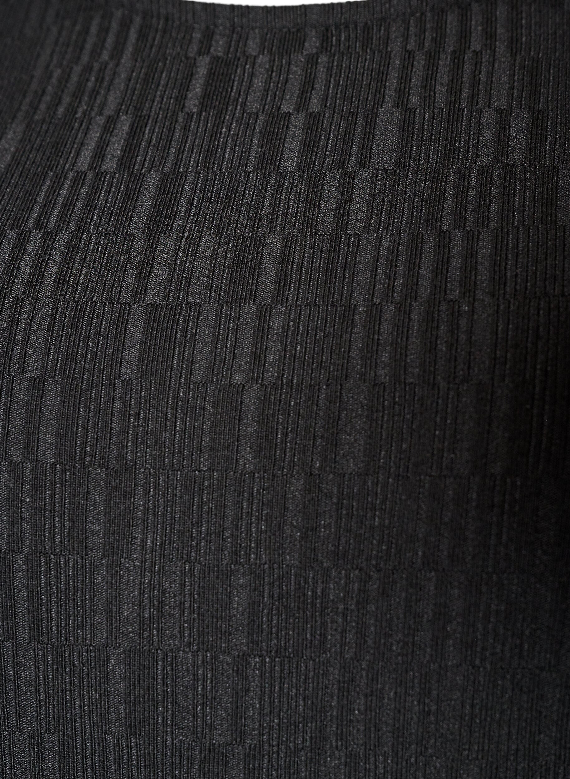 ZizziChemisier &agrave; texture et manches 3/4, Noir, Packshot image number 2