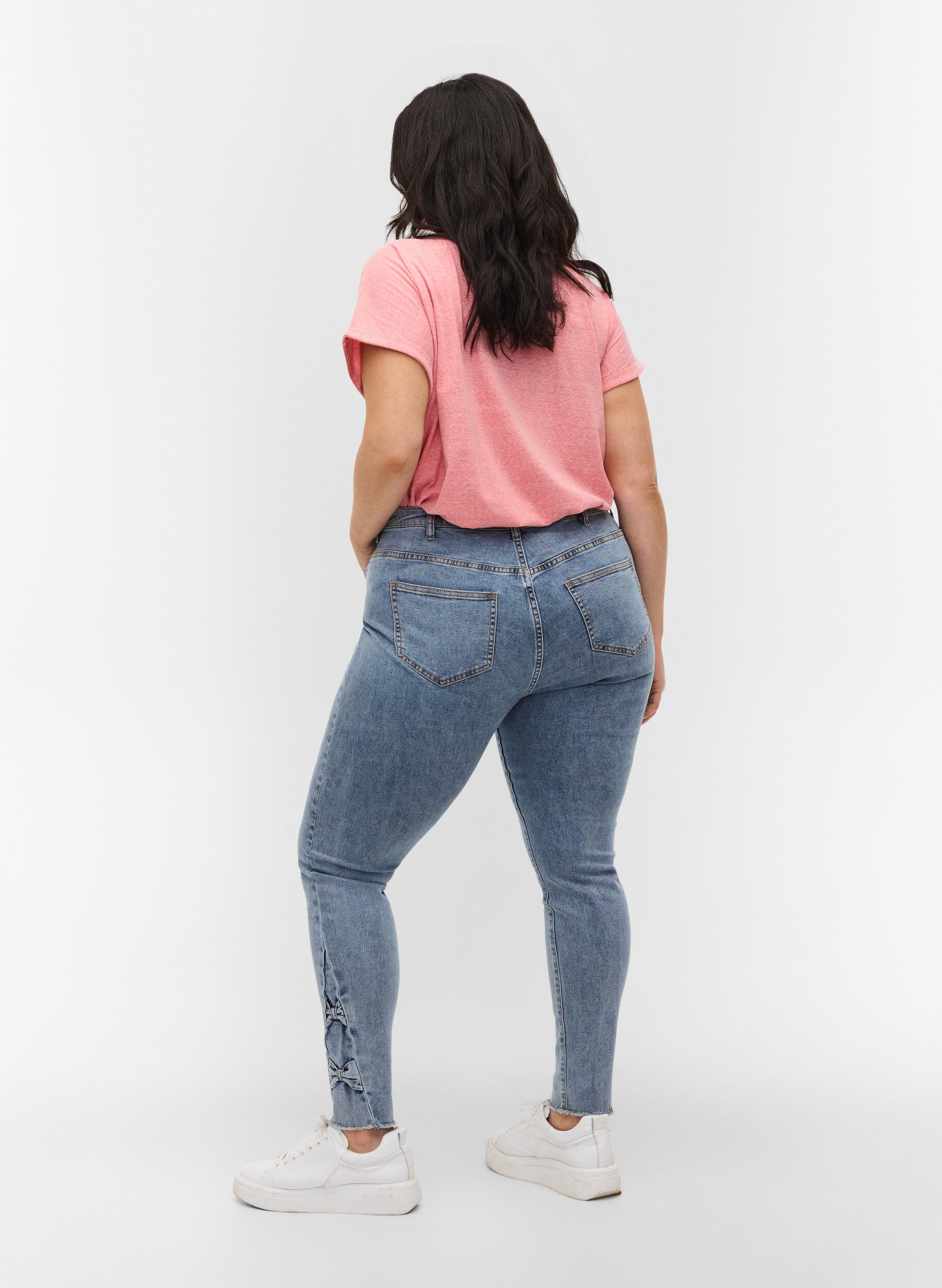 Zizzi Jean Amy avec n&oelig;uds, Light blue, Model image number 1