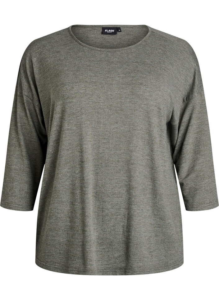 Blouse en jersey avec manches 3/4, Vert, Packshot image number 0