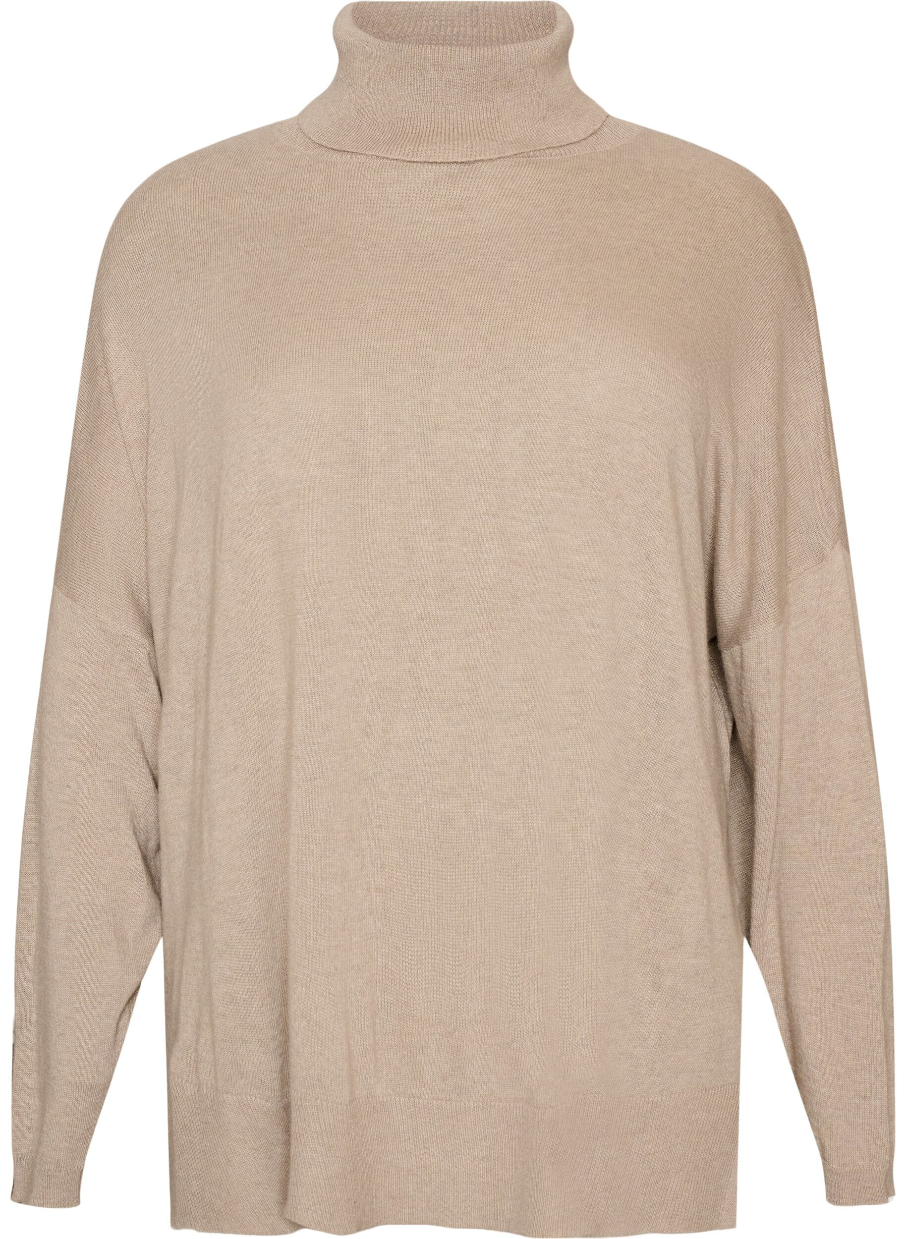 ZizziPull &agrave; col roul&eacute; &agrave; coupe ample, Beige, Packshot image number 0
