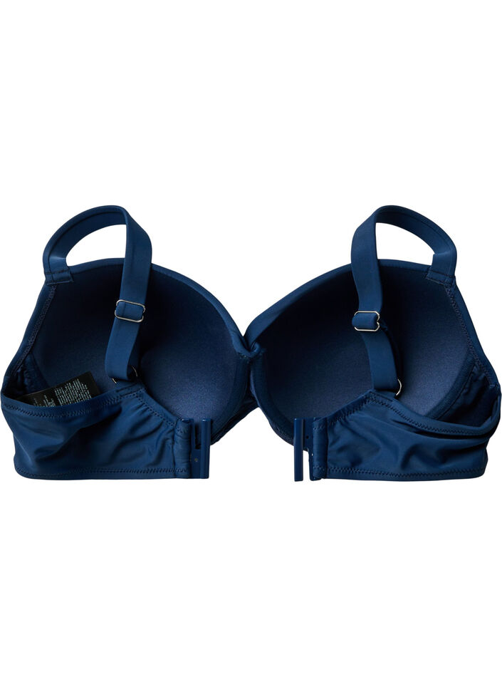 Haut de bikini avec armatures et drapé, Bleu, Packshot image number 4