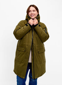 Veste d’hiver fonctionnelle avec capuche et poches, Winter Moss, Model