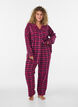 Bas de pyjama &agrave; carreaux en coton, Bordeaux, Model image number 0
