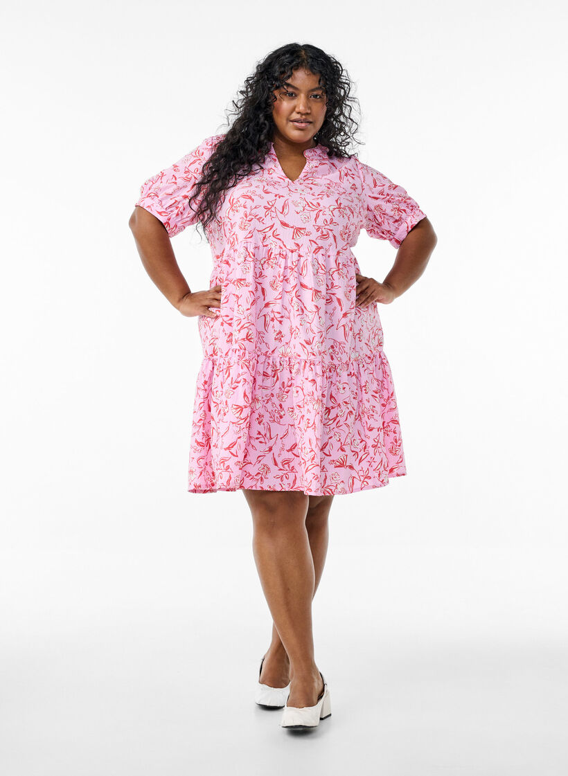 FLASH - Robe courte coupe évasée, Violet, Model image number 1