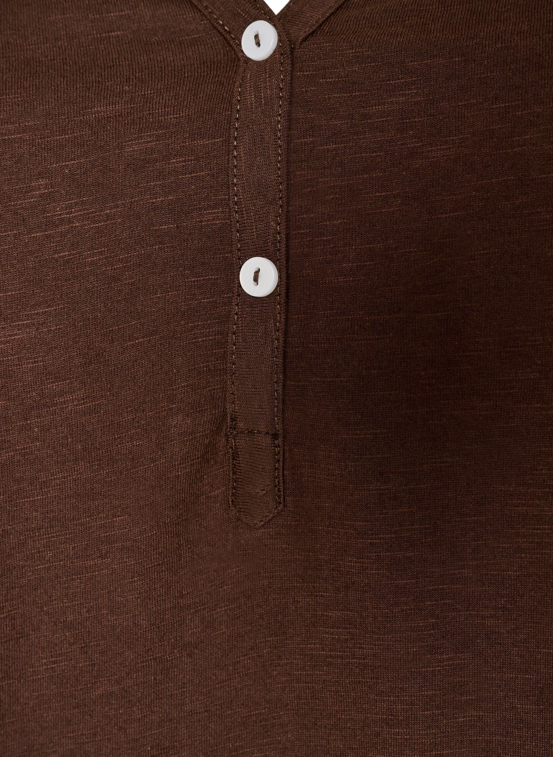 ZizziT-shirt dot&eacute; de boutons, Marron, Packshot image number 2