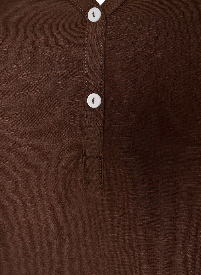T-shirt dot&eacute; de boutons, Marron, Packshot image number 2