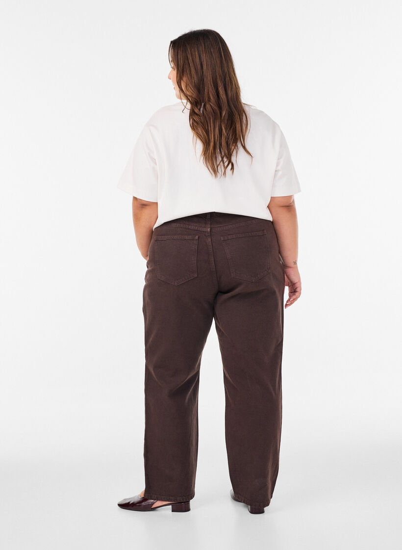 Jean Kiana coupe droite de couleur, Marron, Model