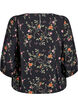 Blouse avec manches 3/4 et d&eacute;tails en dentelle, Noir, Packshot image number 1