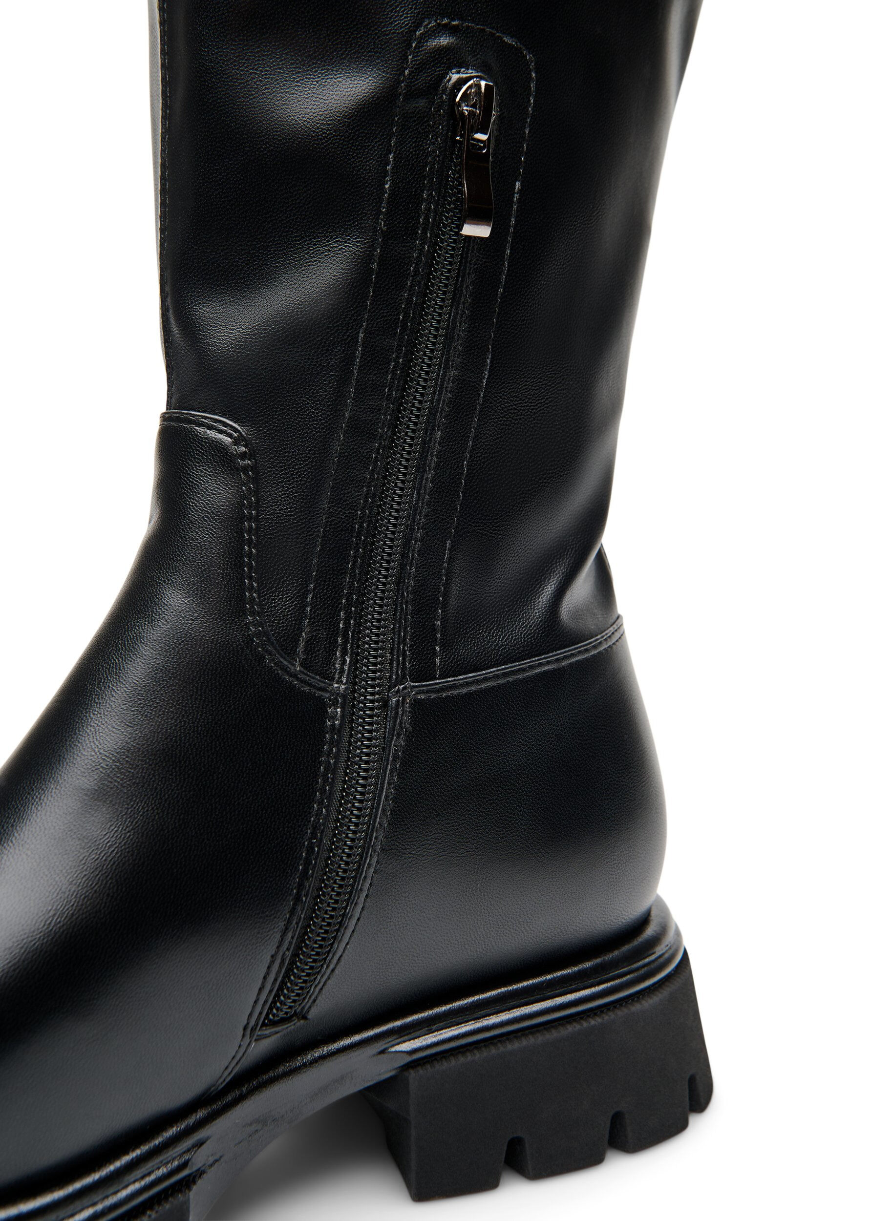 ZizziBotte haute en similicuir avec une semelle &eacute;paisse, Noir, Packshot image number 3