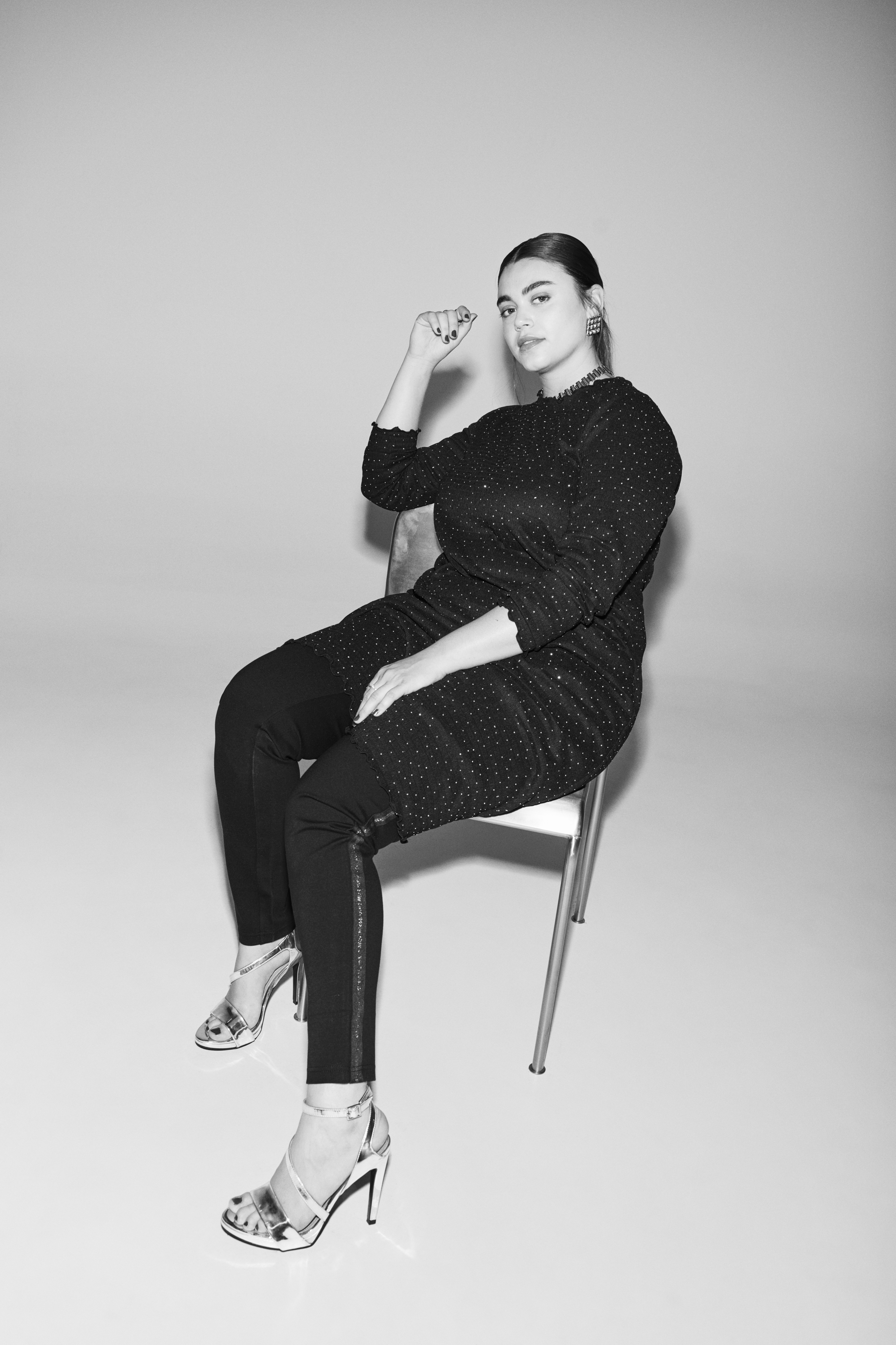 Zizzi Robe avec strass, , Model