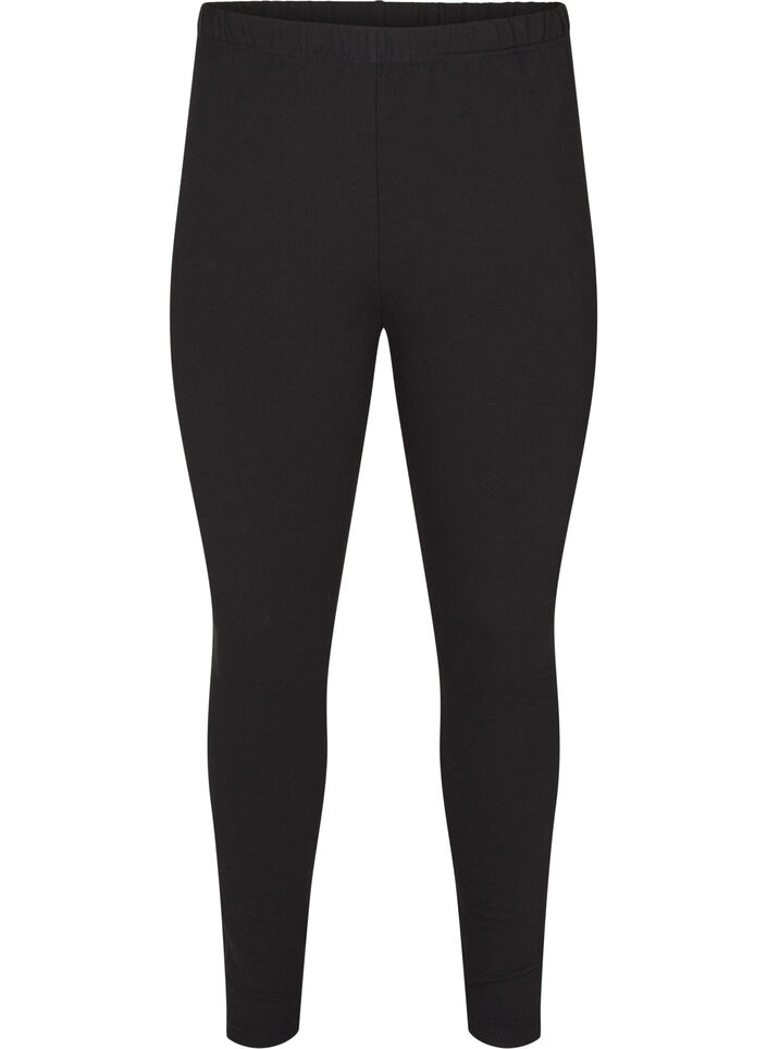 Leggings en coton avec doublure, Noir, Packshot image number 0
