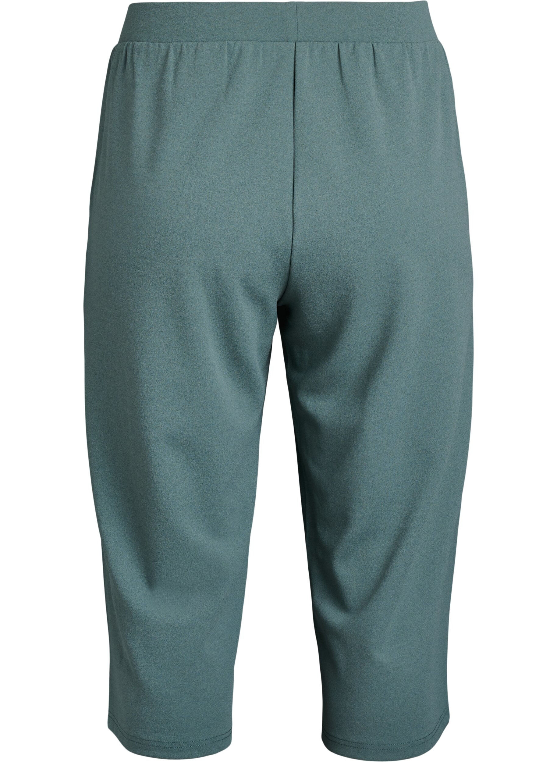 Zizzi Culotte taille haute &agrave; coupe ample, Vert fonc&eacute;, Packshot image number 1