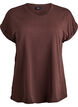 T-shirt &agrave; manches courtes en coton m&eacute;lang&eacute;, Marron, Packshot image number 0