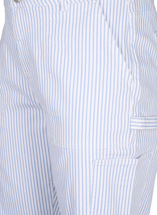 Jean cargo à rayures avec une coupe droite, Blue White Stripe, Packshot image number 2