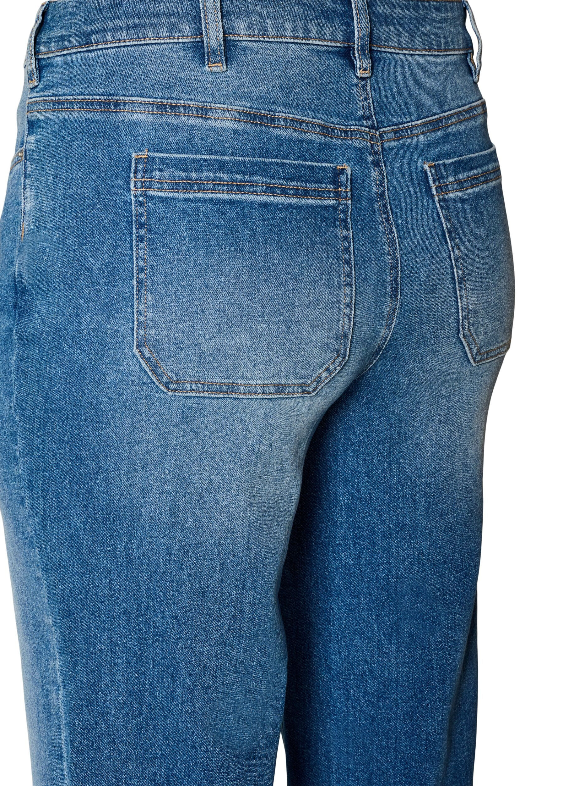 ZizziJean droit &agrave; l'aspect l&eacute;g&egrave;rement us&eacute;, Bleu Clair, Packshot image number 3