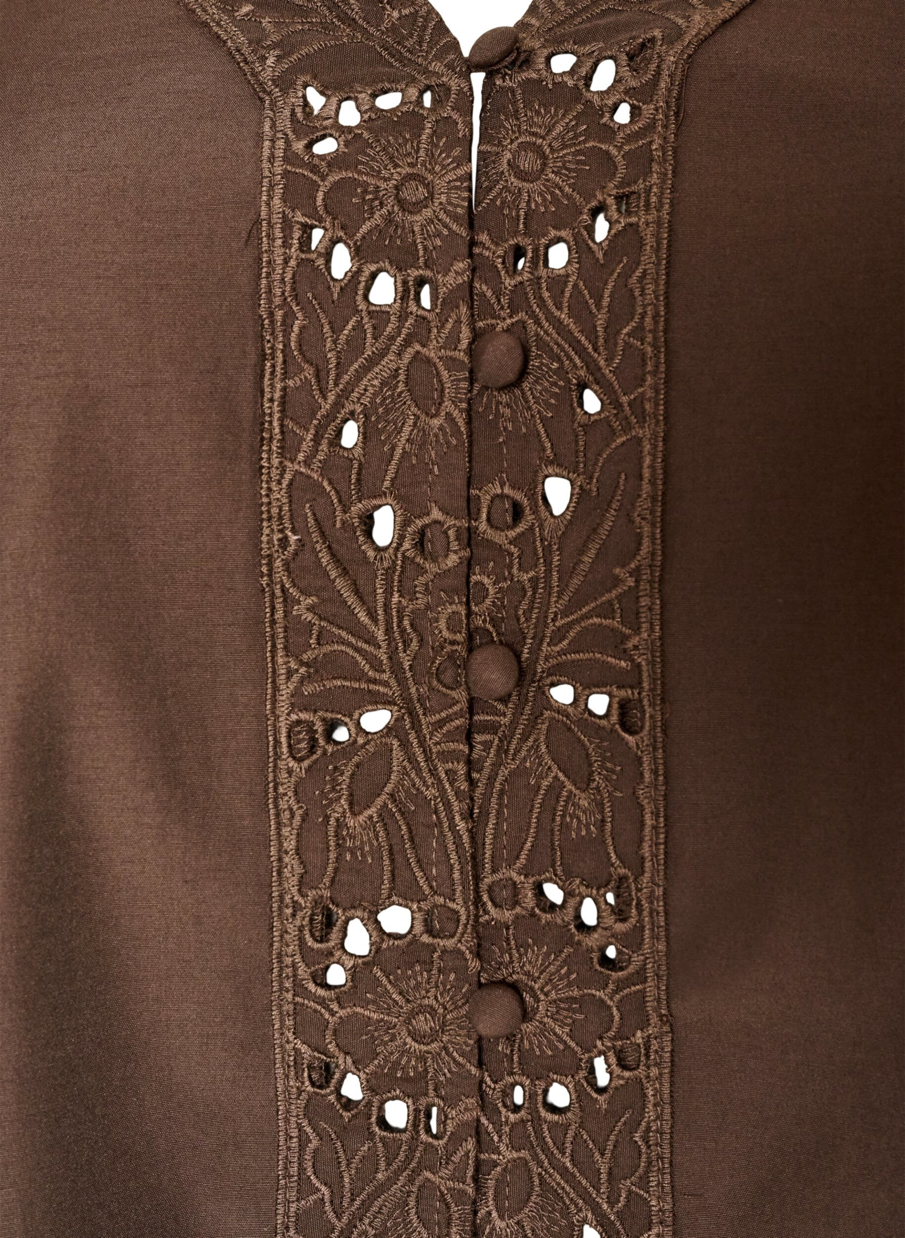 ZizziChemisier avec broderie anglaise, Marron, Packshot image number 2