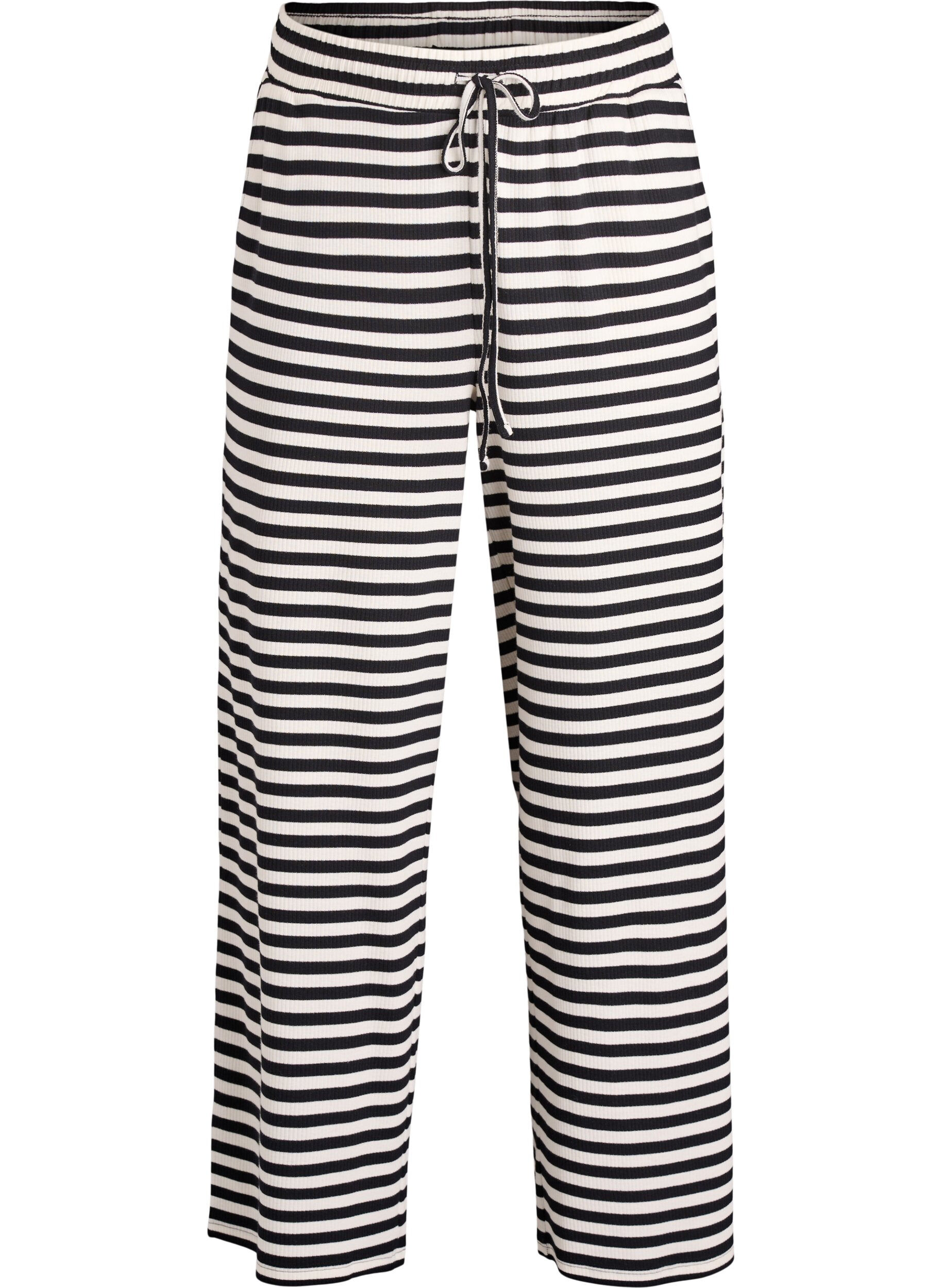 Pantalon de pyjama ray&eacute; &agrave; taille haute et coupe ample